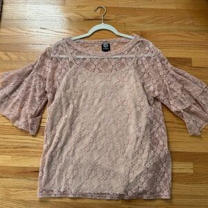 Bobeau Lace bell sleeve Blouse